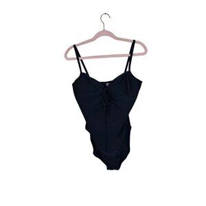 Victoria Secret‎ Black Push Up One Piece Swimsuit Size 14D Lace Up